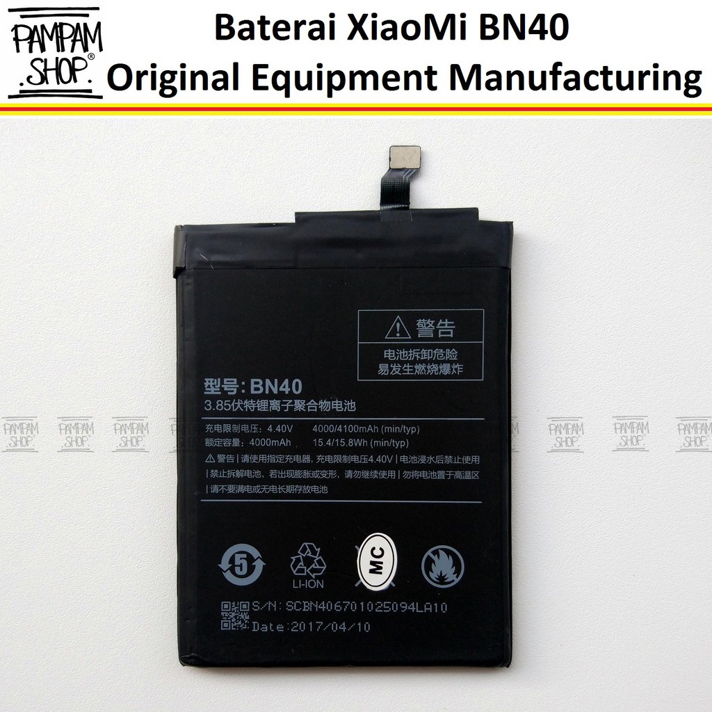 Baterai XiaoMi BN40 Redmi 4 Pro Prime Original OEM Batre Batrai Battery HP BN 40 Xiao Mi