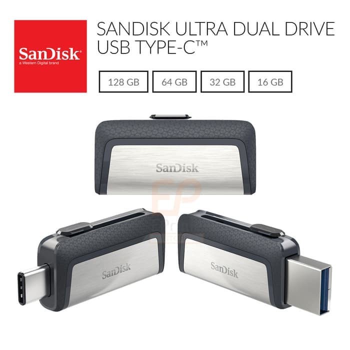 Sandisk OTG USB 3.0 Type-C Ultra Dual Drive SLIDE - 16GB/32GB/64GB/128GB