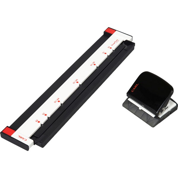 ID 12757 Gauge punch - hole punch for A4 and B5 Black / 1set