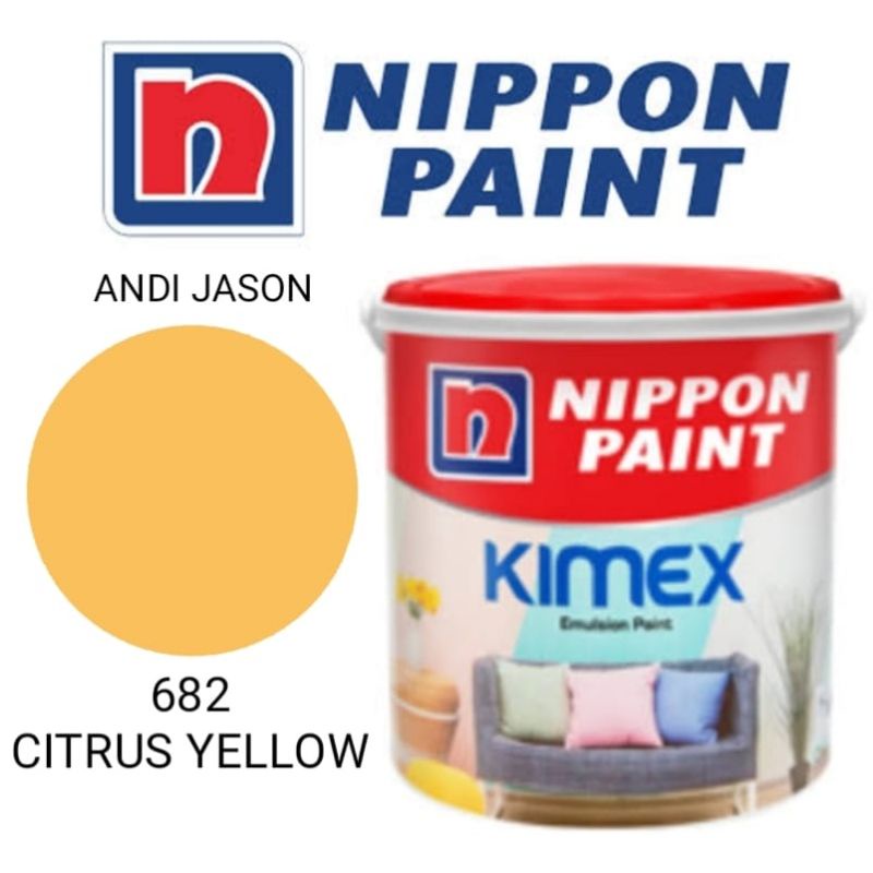 CAT TEMBOK KIMEX NIPPON PAINT 4.5KG / GALON / CAT DINDING / CAT AIR NO 682 CITRUS YELLOW