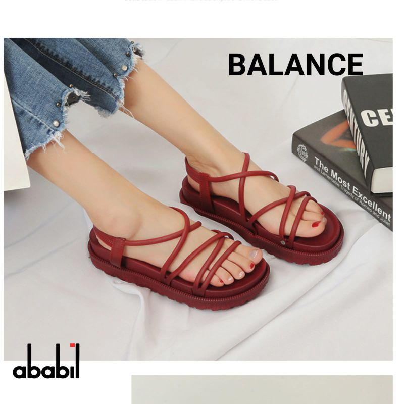 ⚡PROMO 5.5 BIG SALE Ramadan⚡Sandal Gladiator Wanita Terbaru Karet Jelly Balance 1990 || COD⚡-5