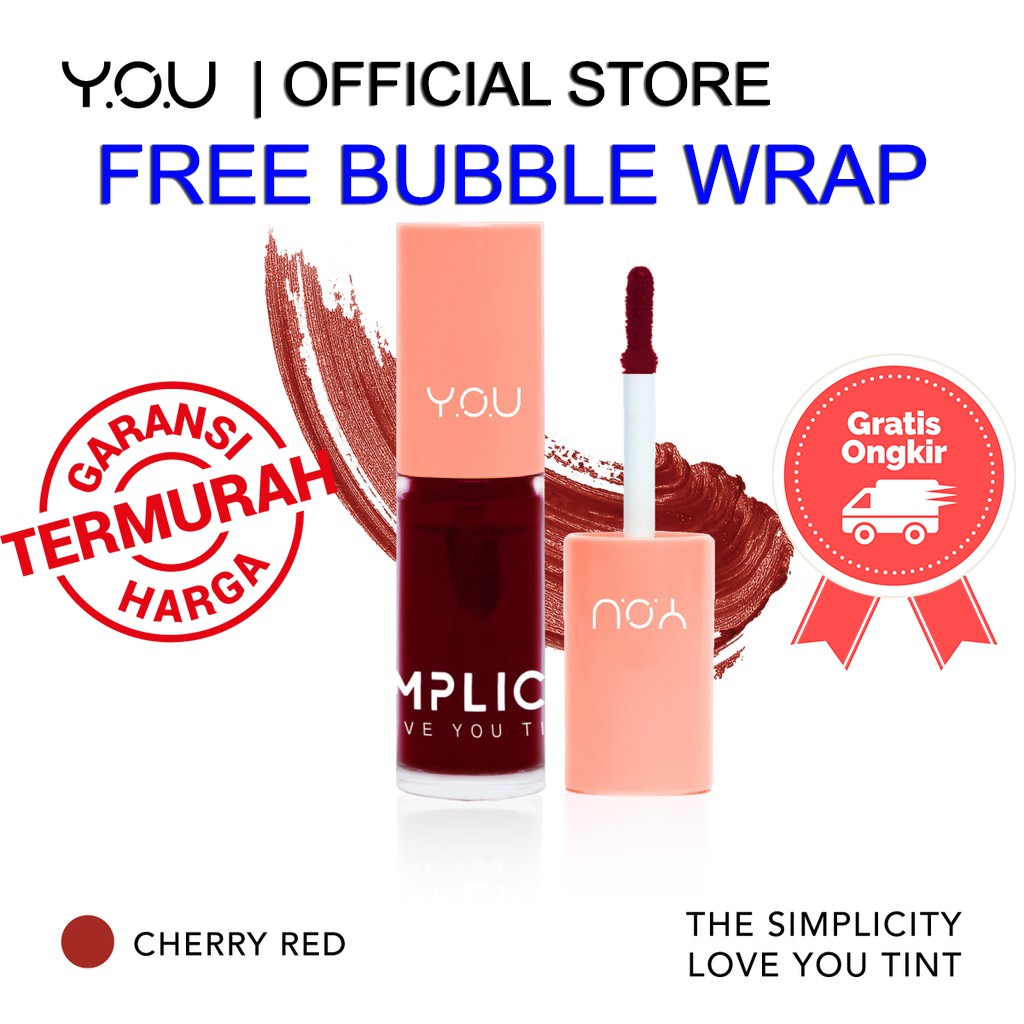 Jual LIPTINT Y.O.U LIP TINT YOU KOREA PELEMBAB BIBIR BPOM HALAL MURAH MERIAH The Simplicity Love