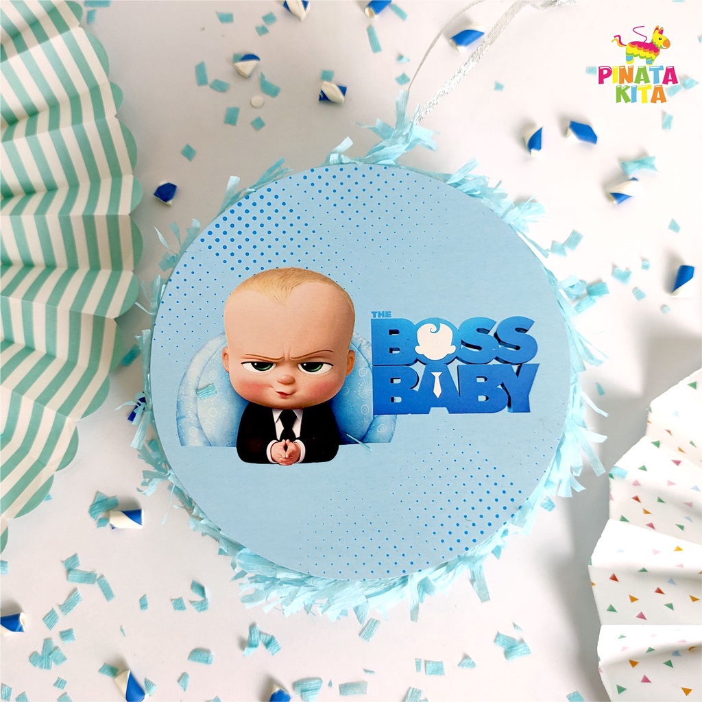 pinata kecil baby boss / pinata mini baby boss / pinata bulat baby boss / pinata tarik baby boss / p