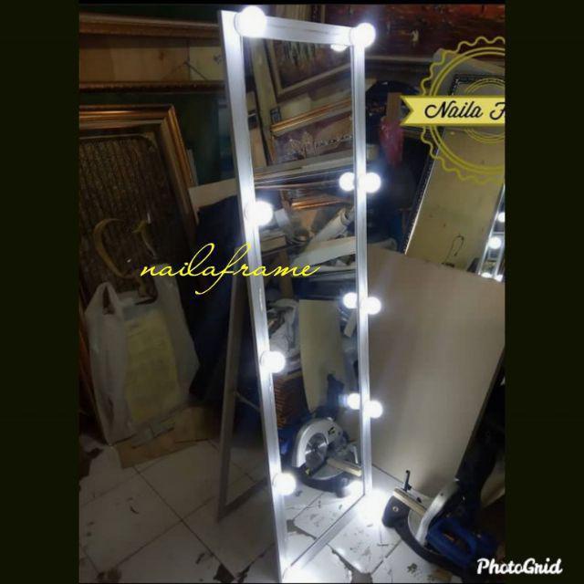 kaca cermin gantung fullbody besar putih /cermin hias /cermin dinding