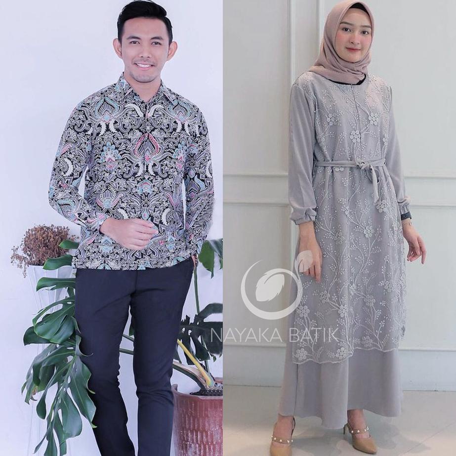 JGO.01Jl22ᴵ– SARIMBIT GAMIS COUPLE ALMIRA | MAXI DRESS COUPLE KEKINIAN | DRESS BROKAT BUSUI LENGAN P