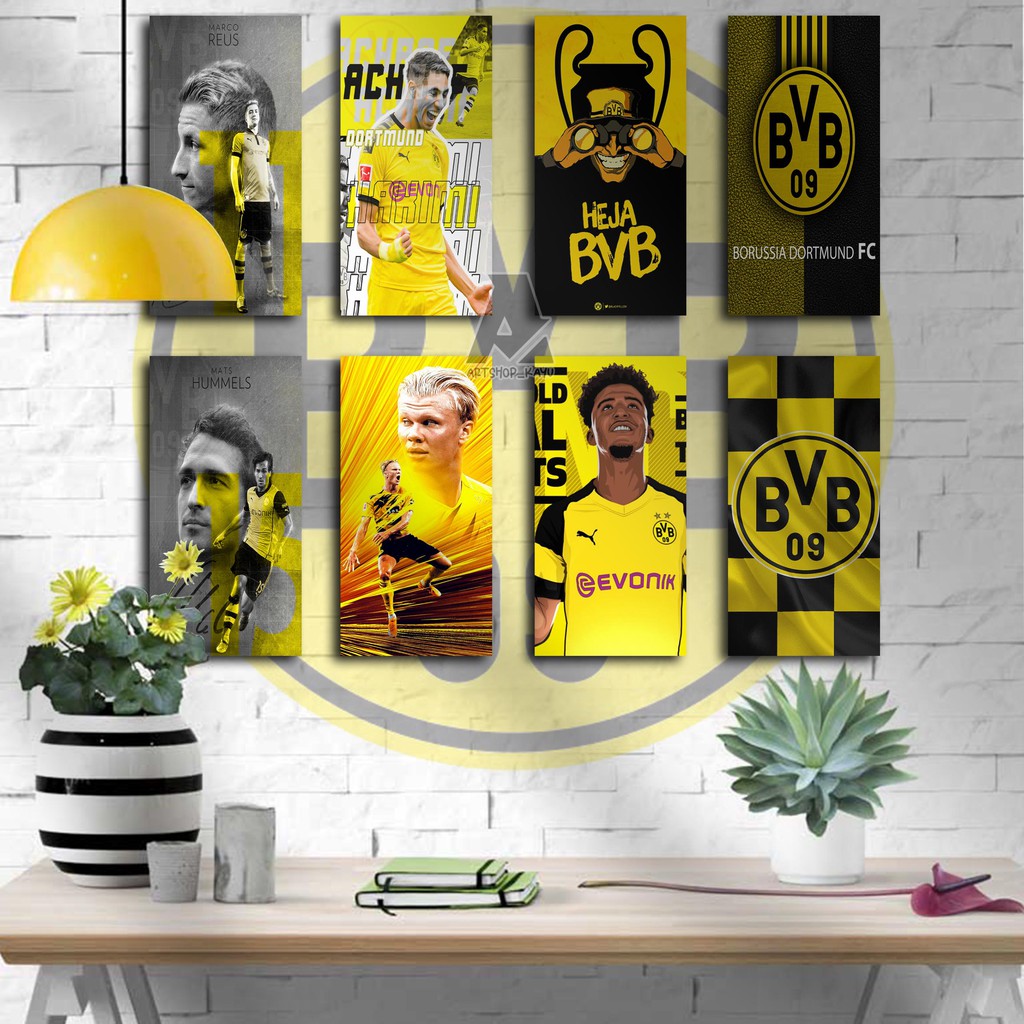 POSTER KAYU Hiasan dinding BORUSSIA DORTMUND Hiasan Kamar 15x30cm Poster Kayu 15x30cm Pajangan Rumah