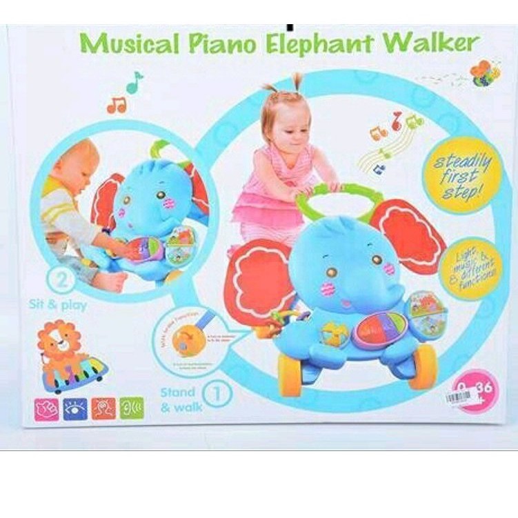 Pumpee musical piano elephant walker PT 12MEW