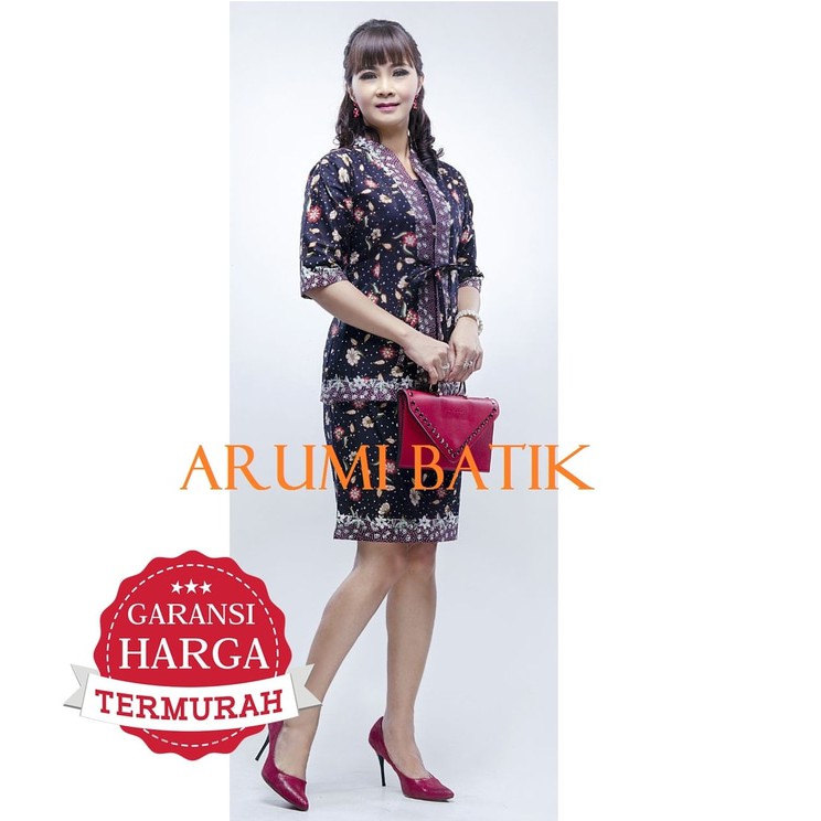 Blouse Rok Setelan Atasan Bawahan Seragam Batik 2095 Hitam