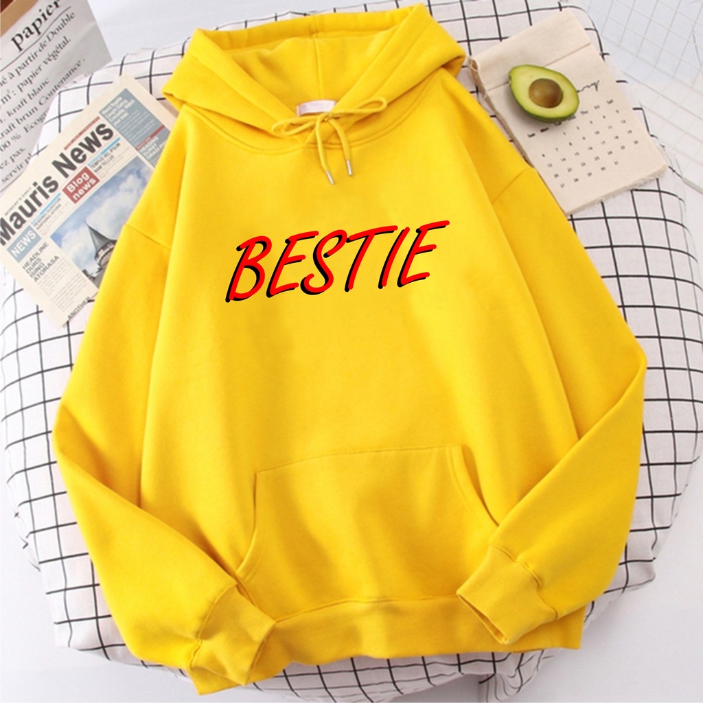 Fnenishastore Sweater Hoodie Wanita BESTIE Terbaru Viral Size M-L-XL-XXL Bisa Bayar Ditempat COD