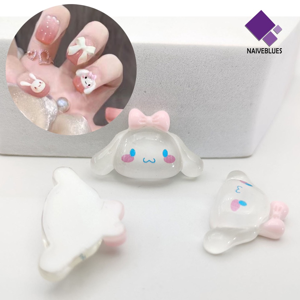 Naiveblue &gt; 10Pcs / Set Stiker Kuku Motif Kartun 3D Untuk Aksesoris Nail Art / Manicure