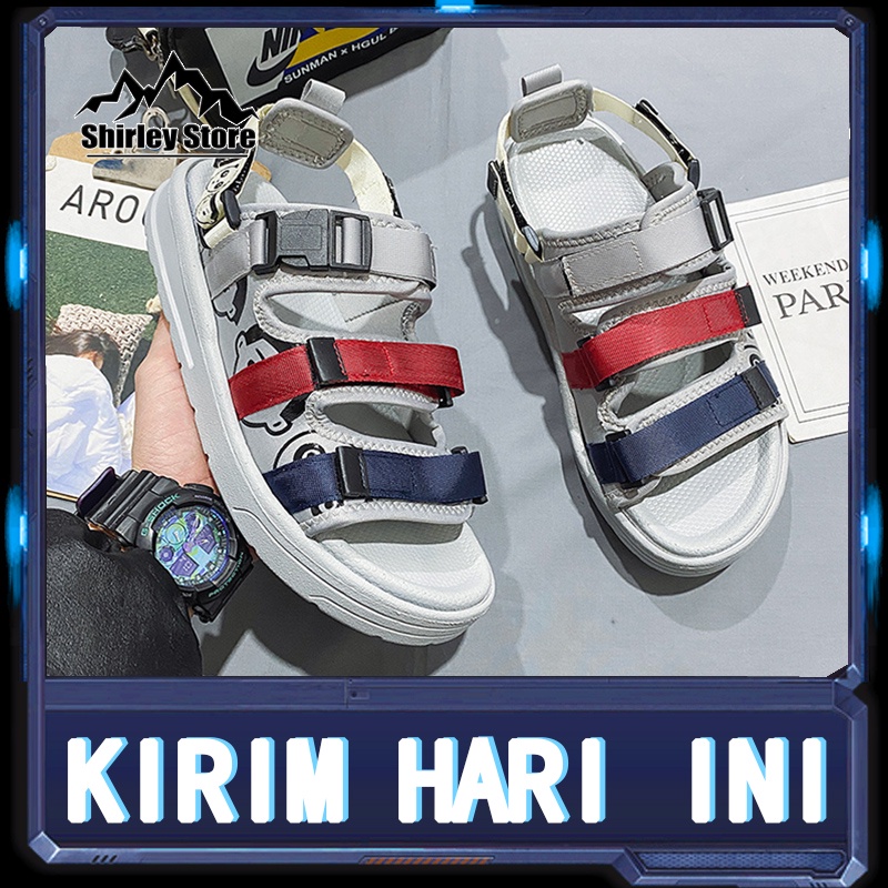 【COD &amp; Kirim Hari ini】 Sendal Cowok Kekinian Sendal Pria Kekinian Sandal Pria Sendal Pria Casual Sendal Kasual Pria Sepatu Sandal Pria Sandal Gunung Pria Sendal Pria Sol Lembut Tidak Licin Sendal Fashion Pria Sendal Pria Tali Yang Bisa Dilepas