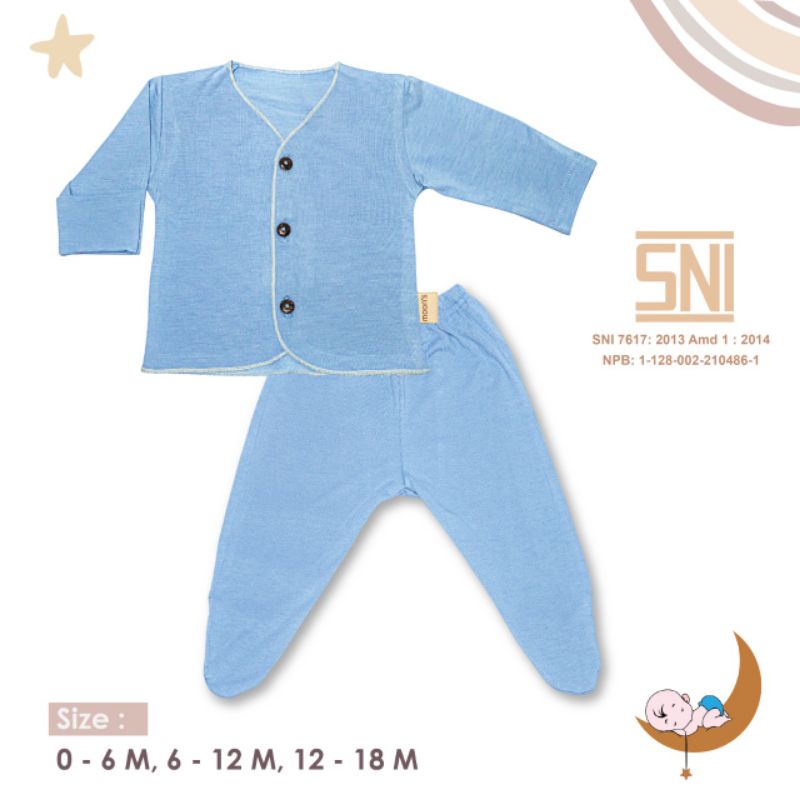 SNI MOONS STELAN  NEWBORN PANJANG TUTUP KAKI POLOS BARU LAHIR STELAN BAJU