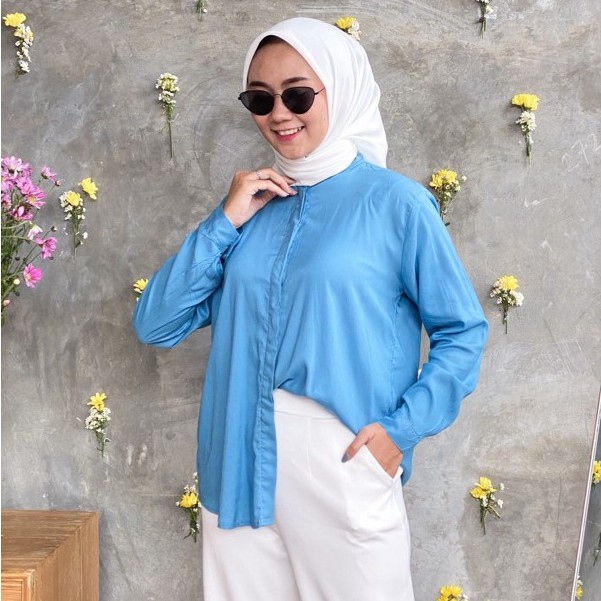 VS - Kemeja Maudy Shirt / Kemeja Lengan Panjang Oversize Jumbo