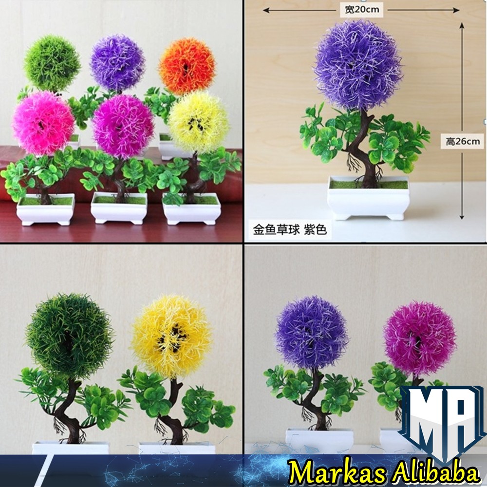 Ornamen Tanaman Dandelion / Pot Bunga Hias Dekorasi Meja / Ornamen Tanaman Bonsai Hias Plastik