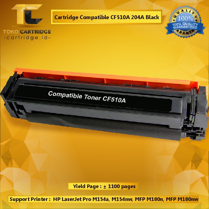 Cartridge Toner HP CF510A CF 510A 204A Black New Printer Laserjet Pro MFP M154A M154NW M180N M181FW