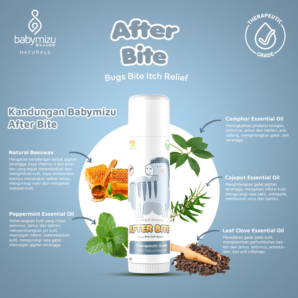 BABYMIZU After Bite - Anti Bug Balm Itch Relief  (Pereda Gatal Bayi Anak dan Anti Bentol Gigitan Serangga) 5 gr