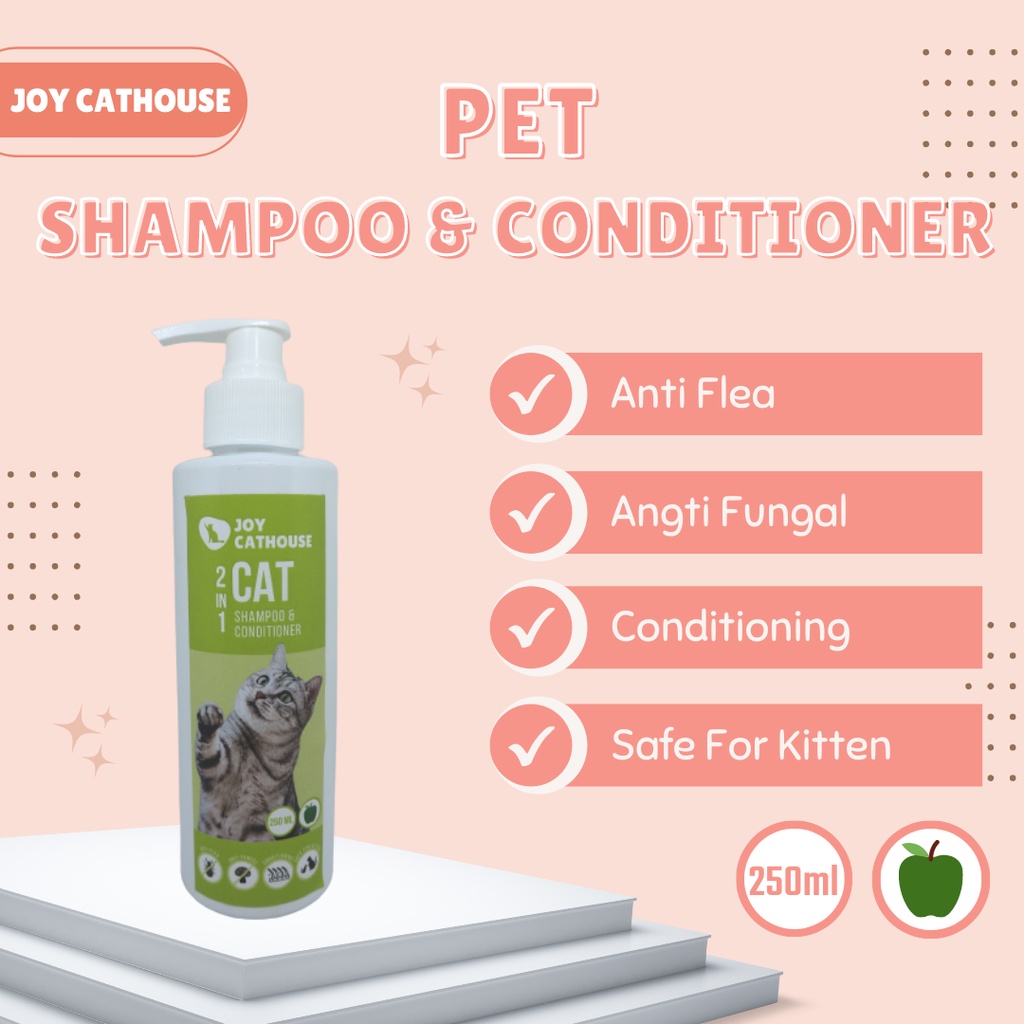 Shampo Joy Cathouse 250ml Kucing Sampo Anti Kutu Jamur ANTI FLEA &amp; TICK Shampo Kucing, Anjing dan Hewan Berbulu Lainnya