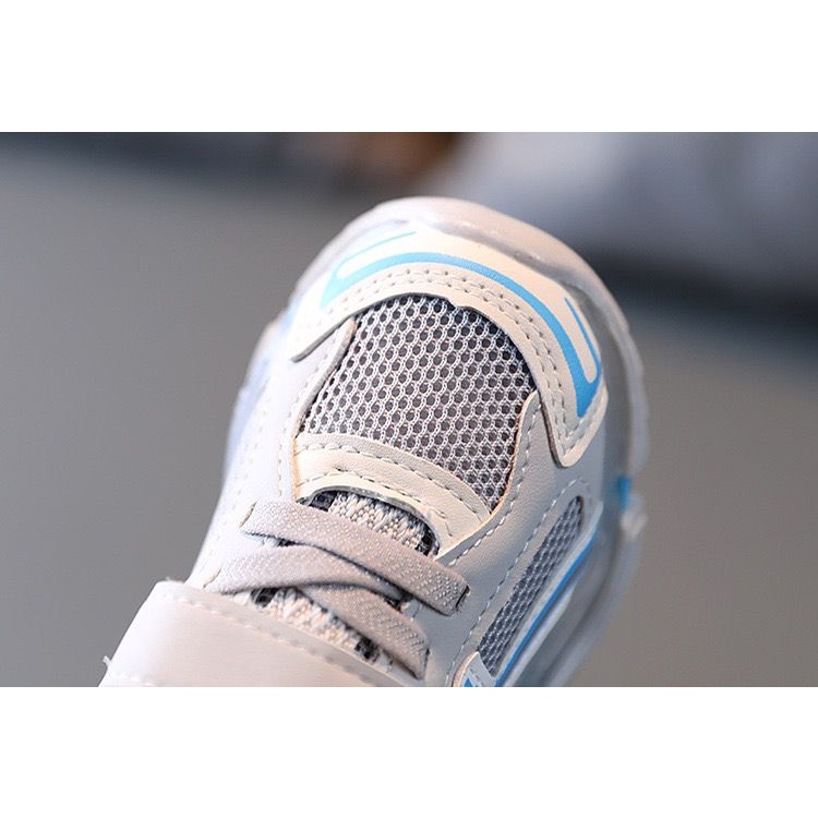 COD - Sneakers korea lucu anak laki laki WHITE&amp;GREY / Sepatu sneakers keren bayi unisex Import premium / SN-LP006 Babylovanta