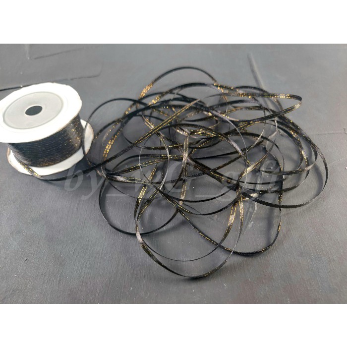 

Pita Satin List Emas; Lebar 1/8 Inch ( 3 mm); Panjang 80 yard - HL 39