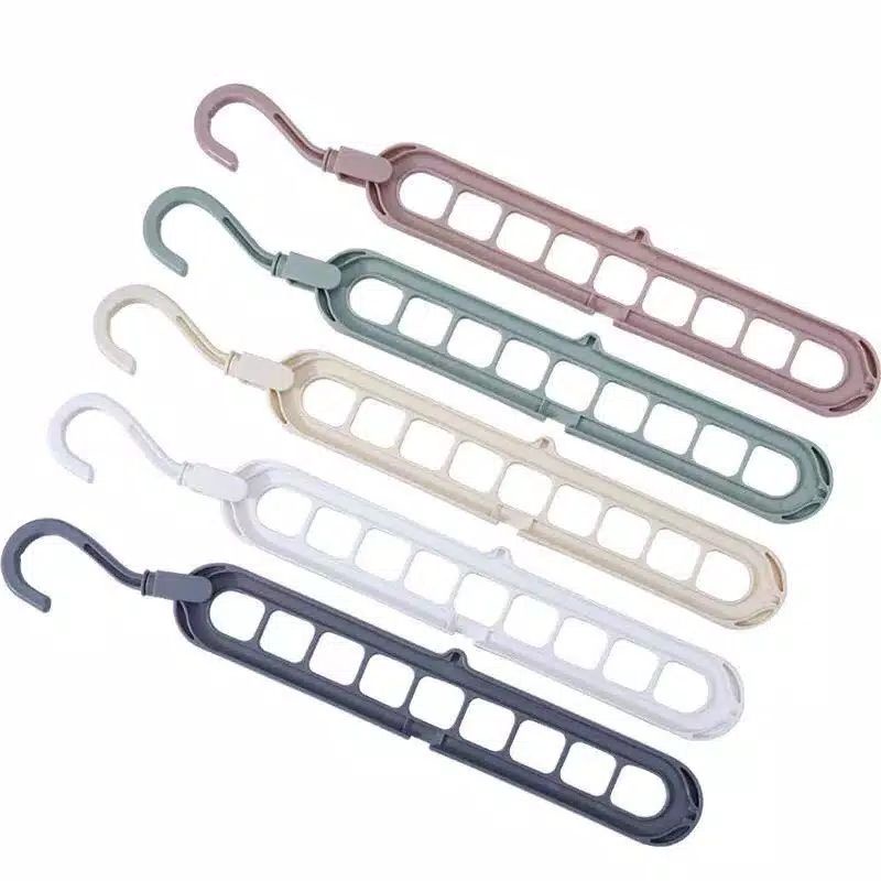 Gantungan Baju  / Magic Hanger Baju multifungsi  Hanger  / Gantungan Ajaib Multifungsi Dapat Dilipat dengan 9 Lubang gantungan baju / magic hanger