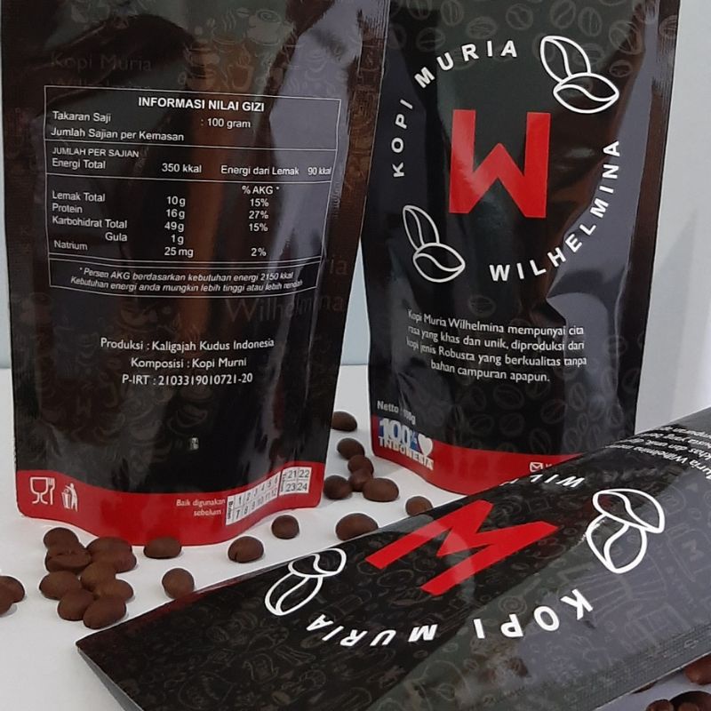 

Kopi Muria WILHELMINA Black Robusta bubuk 100gr