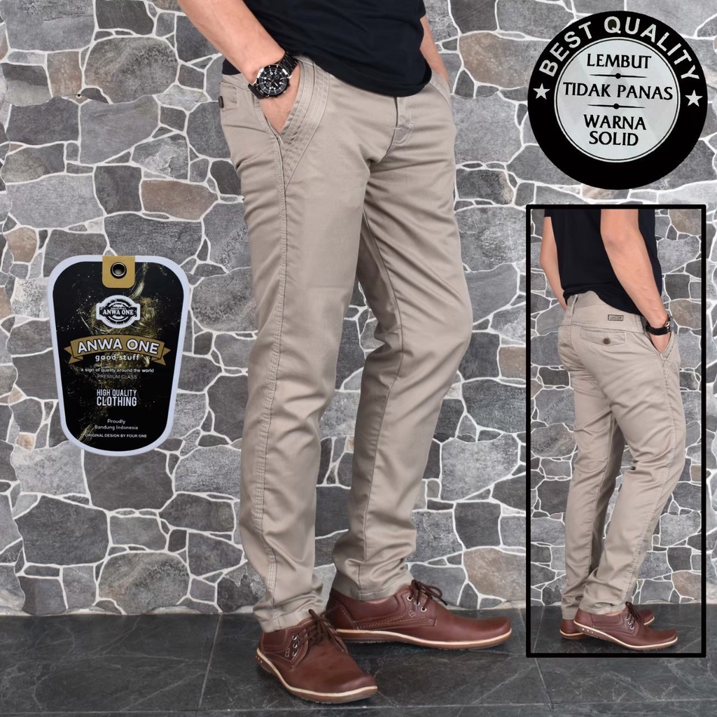 CELANA CHINOS PANJANG PRIA ORIGINAL LIMITED EDITION ANWA ONE NEW 2022