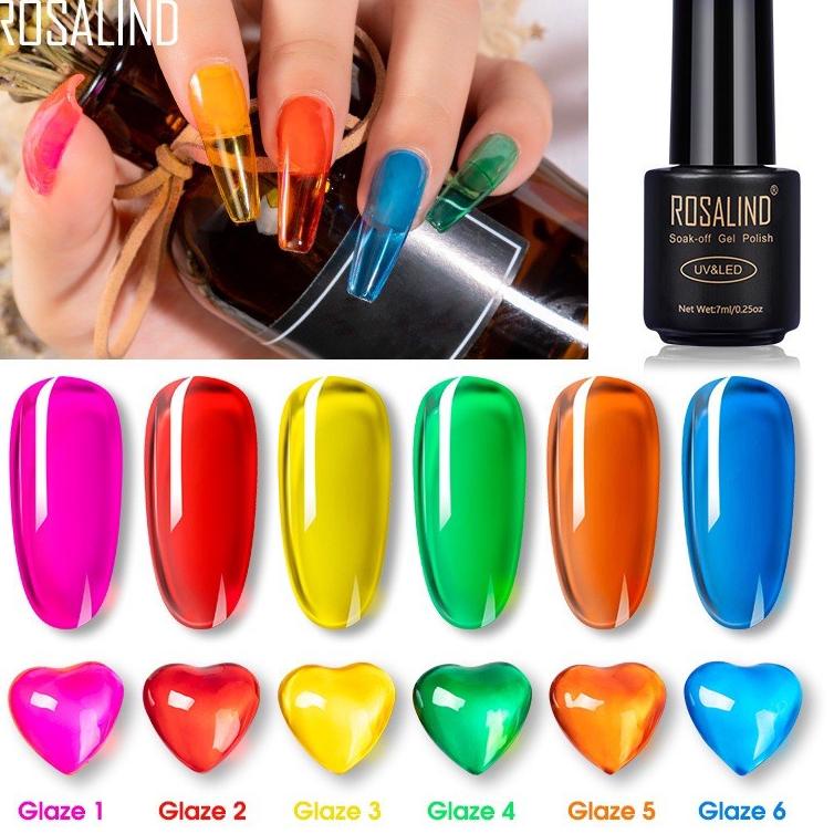 Aus31au22ι • ROSALIND CRYSTAL GLAZE JELLY 7ml KUTEK GEL NEON JELLY SOAK OFF GEL POLISH