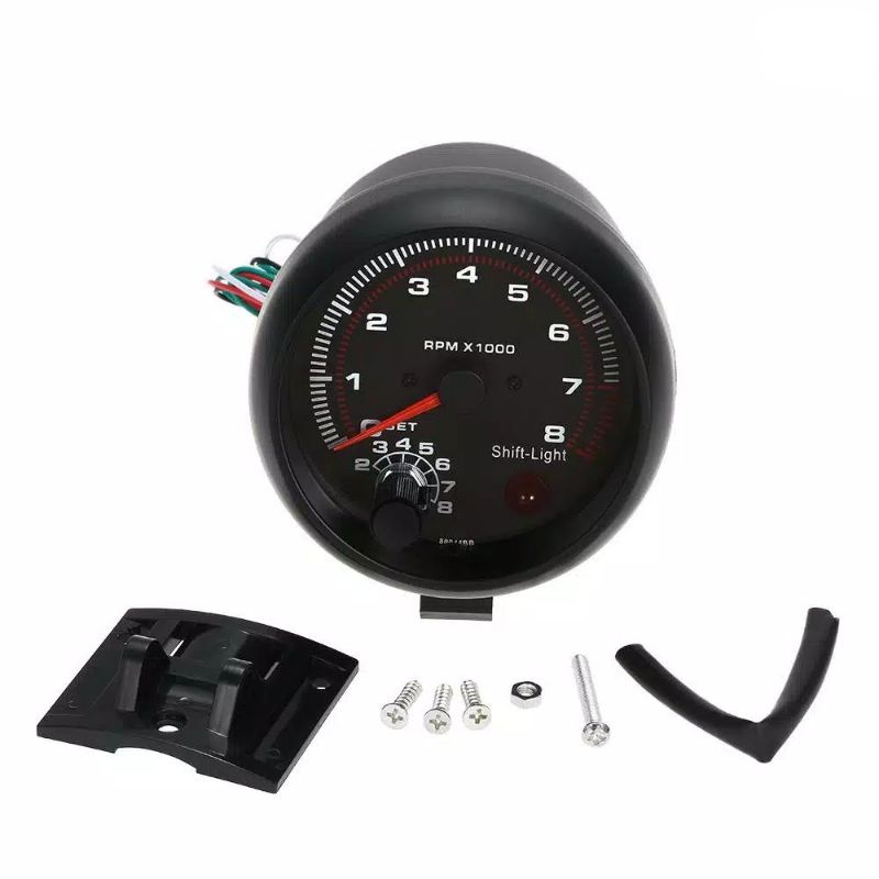 Tachometer Mobil Universal Warna Hitam Ukuran 3.75 &quot;0-8000 RPM