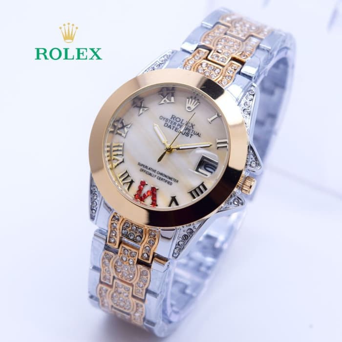 jam tangan ROLEX WANITA ROSE GOLD RANTAI