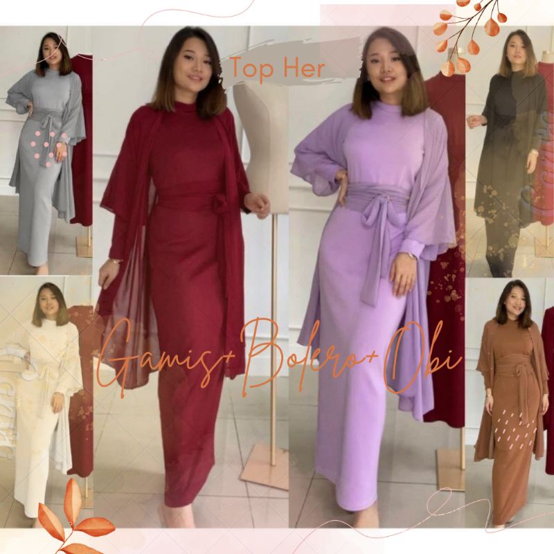 Gamis + Bolero + Obie / Dress Muslim / Dress Bolero / Fashion Muslim Wanita