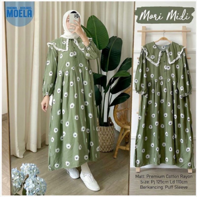 PROMO MIDI DRESS RAYON ORI PREMIUM MOTIF 2021 MIDI TREND BISA COD