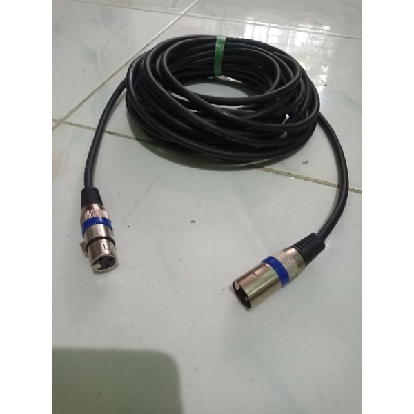 Kabel Mic / Microphone 3 Pin Audio  jack canon male to canon female 10 Meter Full CANARE