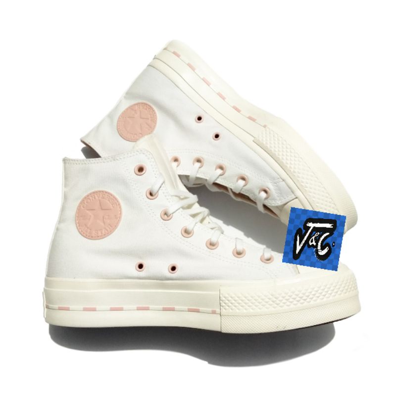 Sepatu Converse Chuck Taylor All Star Lift Platform Crafted Hi White