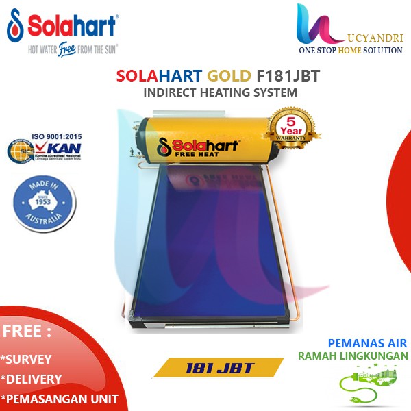 Solahart GOLD Indirect Heating F 181 JBT | Pemanas Air Matahari