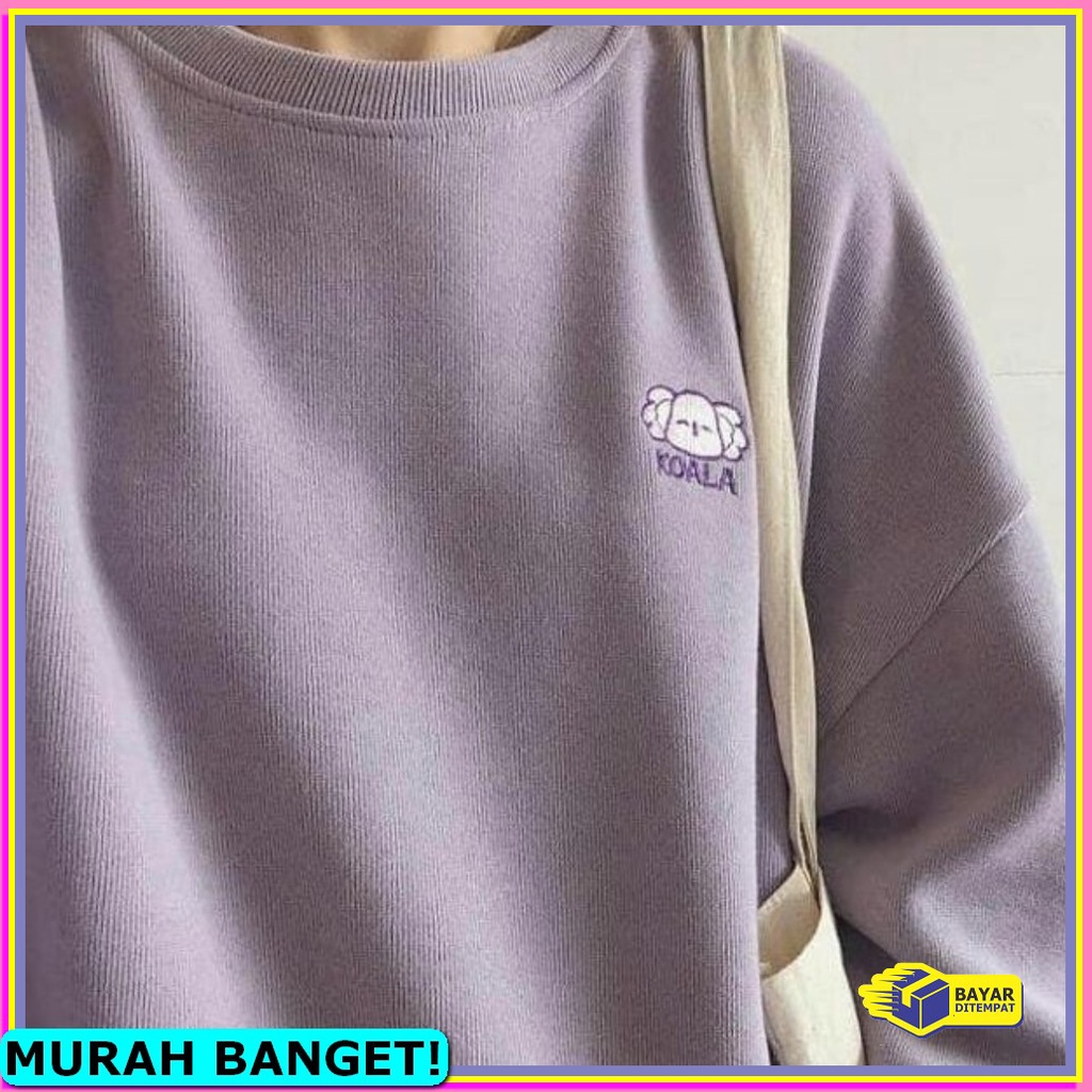 Oakland Sweater Crop Oversize Wanita Tebal Kekinian Terbaru YU579 Sweaterpolos Basic Sablon Koala