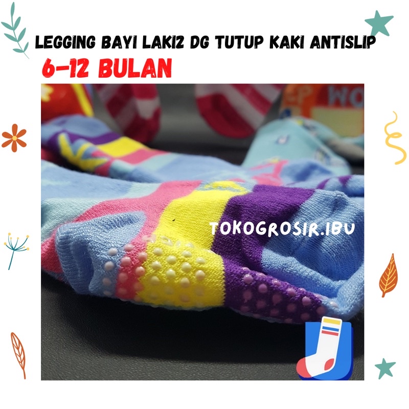 Legging Anak Bayi Laki Laki 6-12 Bulan Celana Leging Anak Bayi Laki Laki Dengan Tutup Kaki Antislip