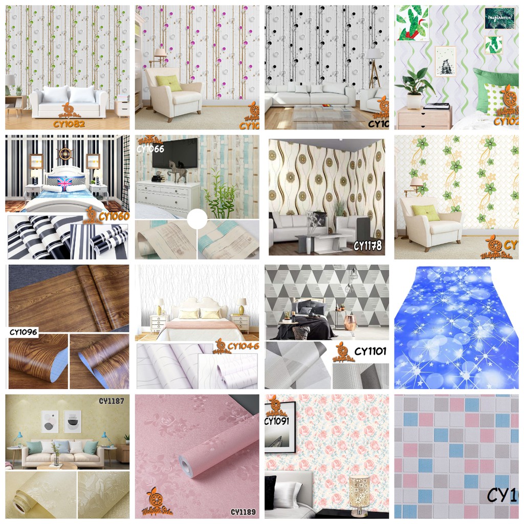 Wallpaper Dinding Ruang Tamu Aesthetic Wallpaper Dinding 3D Wallpaper Dinding Motif Karakter 45cmX9m HOMELIVING