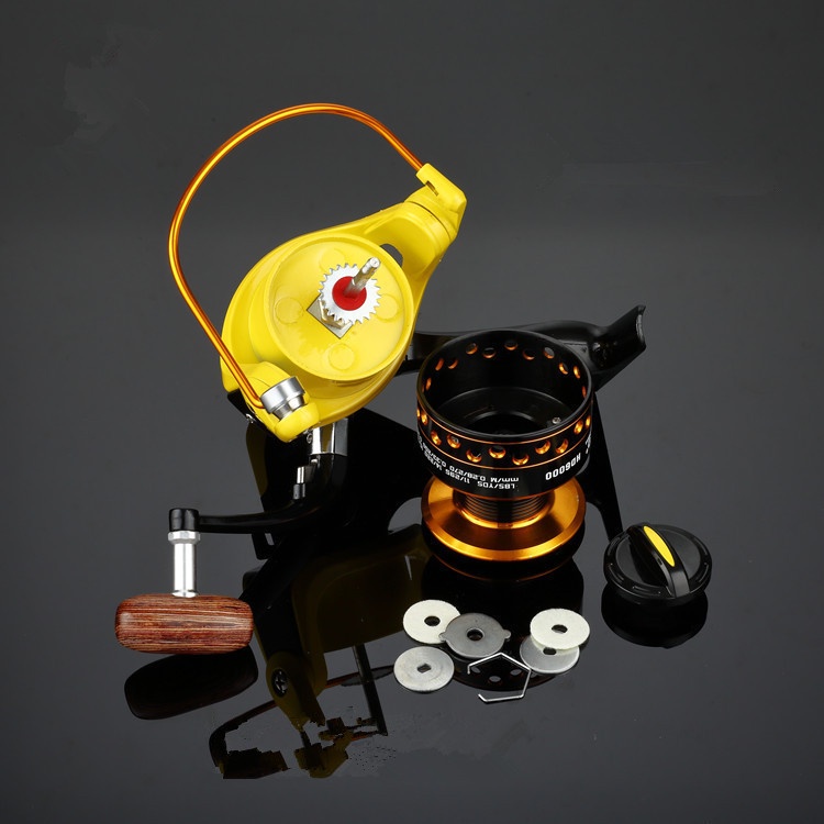 Reel LIEYUWANG Reel Pancing Spinning HD6000 12 Ball Bearing - Black/Yellow
