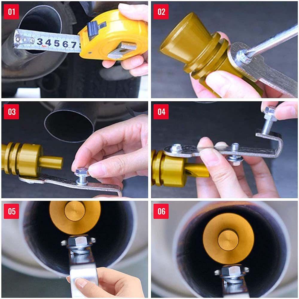 LANFY S/M/L/XL Car Blow Off Turbo Whistle Gold/Silver Exhaust Muffler Pipe Turbo Exhaust Pipe Universal Roar Maker Motorcycle Auto Replacement Parts Aluminum alloy Motorbike Sound Muffler Blow Off Valve/Multicolor