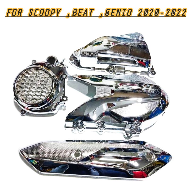 1 Set Cover Cvt+Cover Filter+Tutup Knalpot+Tutup Kipas Beat 2020Beat Deluxe