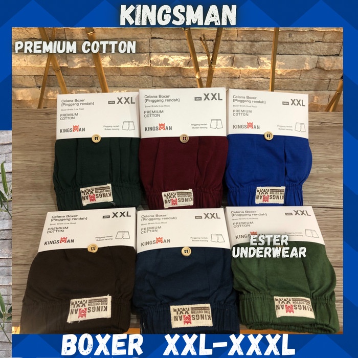 Celana Boxer Kingsman BIG SIZE Premium Cotton ISI 1 Pcs