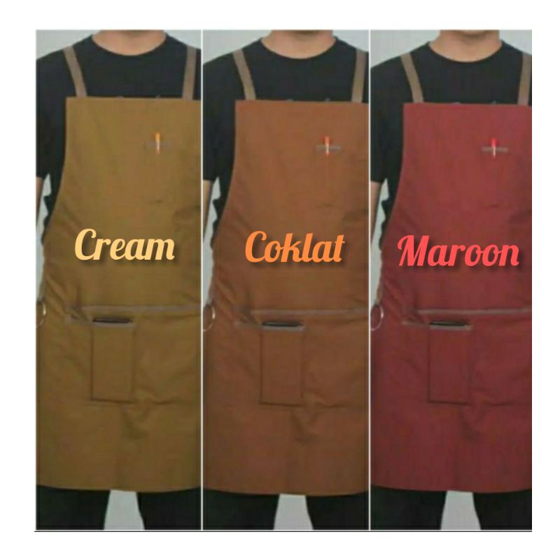 CELEMEK MASAK APRON CELEMEK APPRON BARISTA WAITER APRON CHEF CELEMEK KAIN POLOS