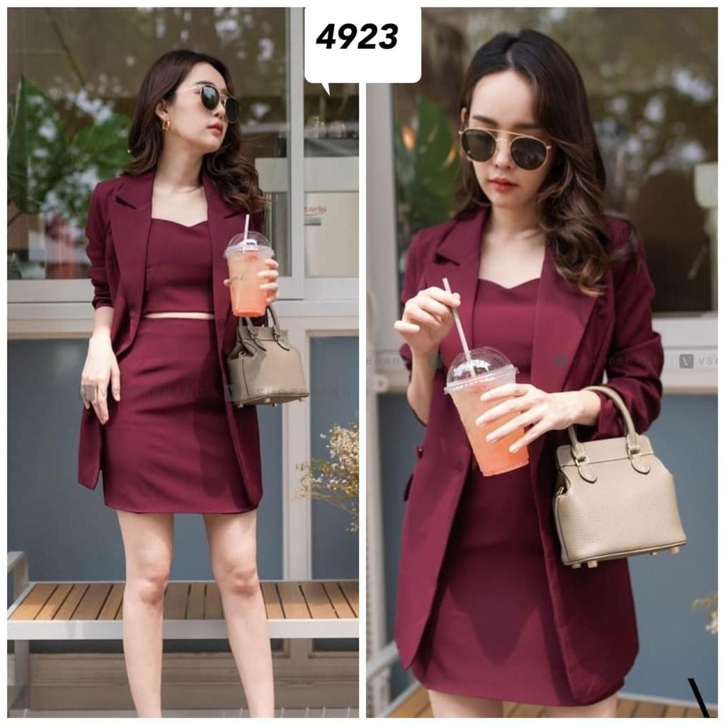REAL PICT set Stelan blazer atasan import bangkok premium quality 4923 4171