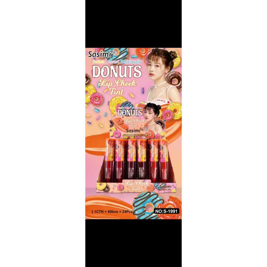 [Per Batang] Liptint Sasimi Donuts Lip Cheek Tint S-1991