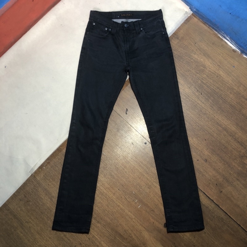 Jeans Nudie Thin Finn dry black coated second original size 29-30