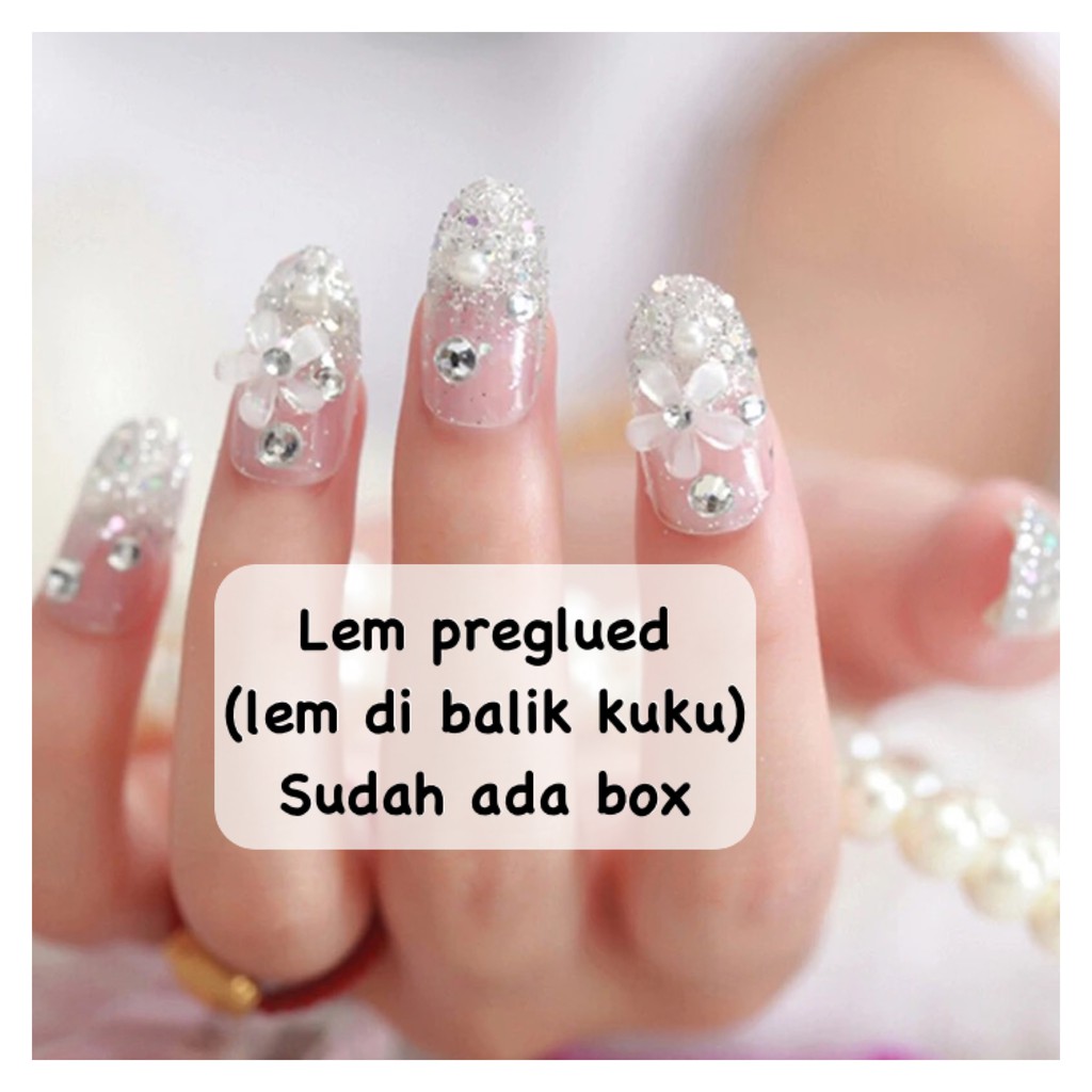 [HANAMI] KUKU PALSU 3D FAKE NAIL NAILART WEDDING