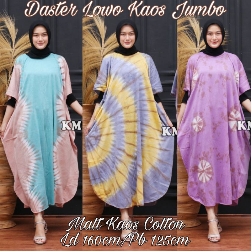 DASTER KAOS JUMBO LD 160 MODEL LOWO KEKINIAN MOTIF TIEDYE BUSUI DEPAN ADEM MURAH