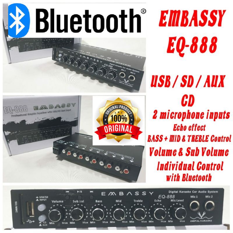 PARAMETRIK EQUALIZER EMBASSY EQ888 / ADS ABS999EQ USB SD BLUETOOTH