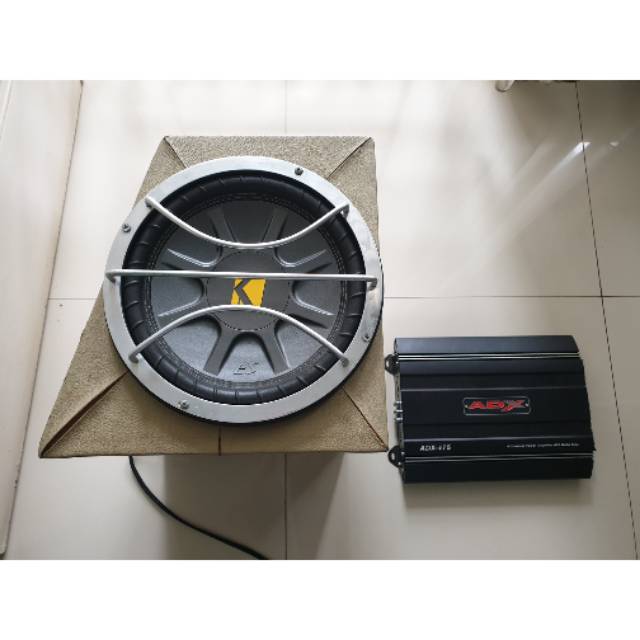Kicker Subwoofer 10" Double Coil & ADX-475 Amplifier Second/audio/second/otomotif/audio mobil/murah