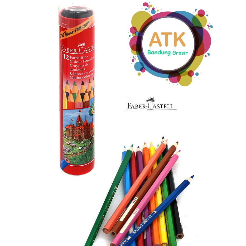 

Pensil Warna Faber Castell 12 L Classic Tin Round 115826 Kaleng Bulat